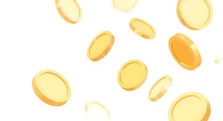 Falling Gold Coins, Money, Currency, Financial Success, Wealth, Animation, Background, Illustration, Design Element, Game Asset, App Icon, 