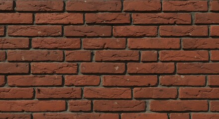 Obraz premium Closeup shot of a red brick wall with visible mortar joints and brick texture