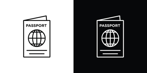 Passport icon collection. Web design, apps.