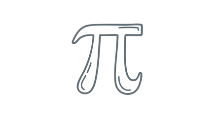 Hand-drawn illustration of the mathematical constant Pi.