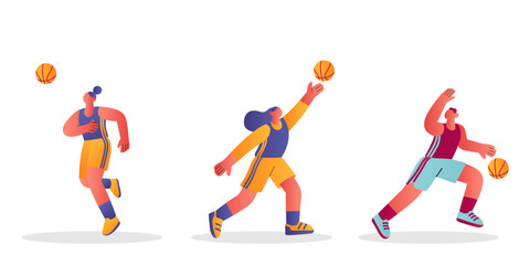 Basketball Players in Action