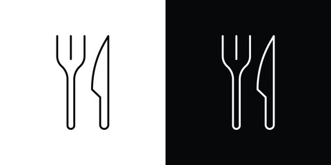Fork and Knife icon collection. Web design, apps.