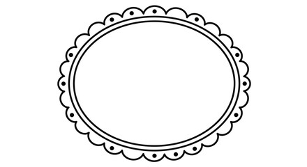 Obraz premium An elegant oval frame with a decorative scalloped border for elegant invitations and ornate designs creating a beautiful centerpiece for personalized messages and artistic creations