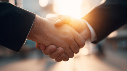 Business Handshake for Teamwork, Merger and Acquisition Success, Generative AI

