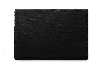 Rectangular black slate serving board isolated on transparent background, ideal for presenting culinary creations