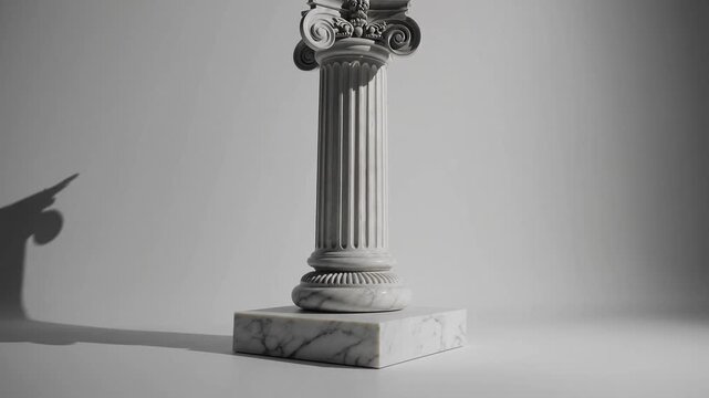 Traditional Pillar Architectural Feature Traditional Pillar Column on Plain White Backdrop