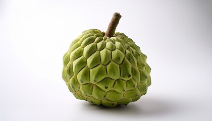 Fototapeta premium single sitaphal sweetsop fruit against a white background