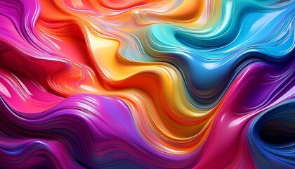 Obraz premium flowing liquid animation with vibrant gradient colors and texture