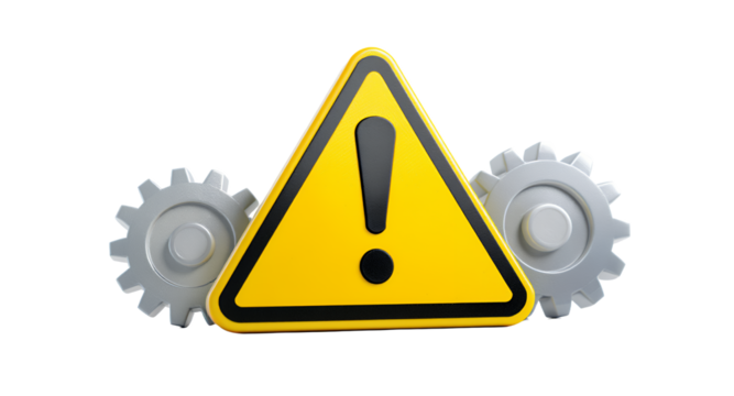 System Warning, Error, Alert, Attention Concept with Gears