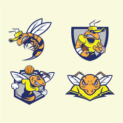 set of funny cartoon fish