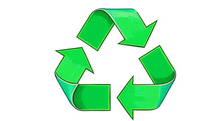 Obraz premium A vibrant illustration of the global symbol for recycling on a clean white background.