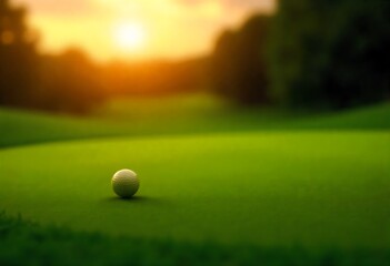 Generative AI: Golf Ball on a Green Course.