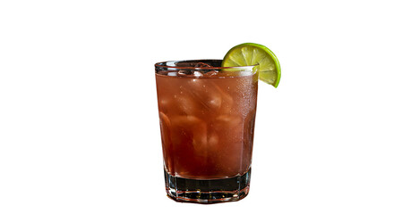 glass of cola with ice