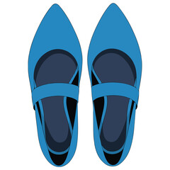 Elegant blue high heel shoes fashion footwear for women isolated vector illustration on white background