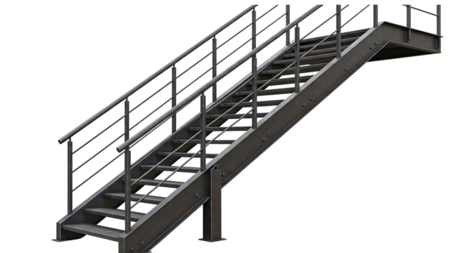 metal ladder on a white background