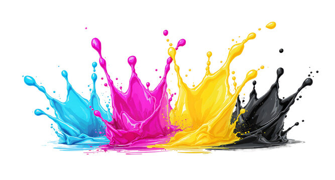 CMYK Color Splash Abstract Illustration