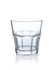 One empty clean glass isolated on white