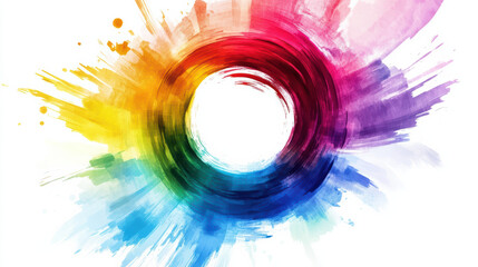 Vibrant multi color round shape design symbolizing creativity and artistic expression, featuring blend of hues that evoke inspiration and imagination