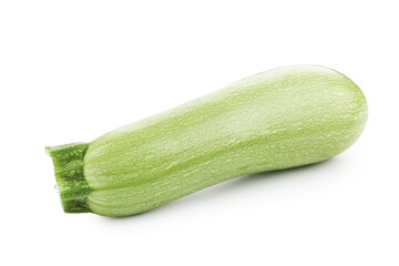 One fresh ripe zucchini isolated on white