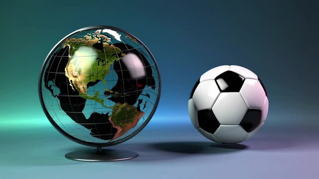 spherical representation of the world and soccer ball, symbolizing international day dedicated to the sport of football