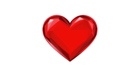 Geometric 3D Heart Illustration on a Neutral Background