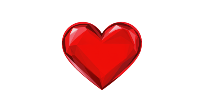 Geometric 3D Heart Illustration on a Neutral Background