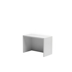 Fototapeta premium Minimalist white modern desk or table with clean geometric lines, isolated on transparent background