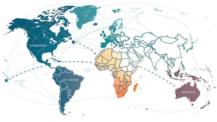 Fototapeta premium Global Connectivity and Networking Visualization
