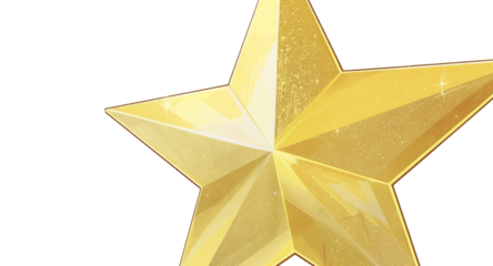 Shining Golden Star Isolated on White Background