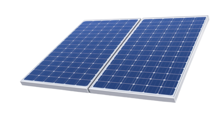 Solar Panel Array on White Background