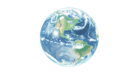 Stylized Illustration of Planet Earth in Space