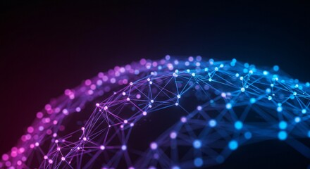 Fototapeta premium a blue and pink network on a black background