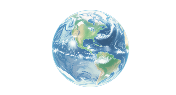 Stylized Illustration of Planet Earth in Space