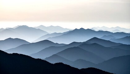 Obraz premium Blue Mountain Range Panorama. (1)