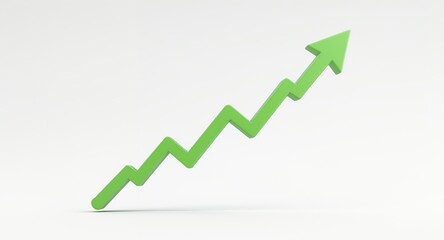 Ascending Green Arrow Symbol Growth, Success, and Positive Direction