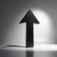 Fototapeta premium Black Arrow Pointing Upwards with Shadow