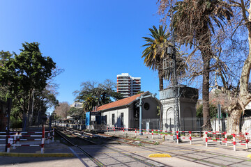 Belgrano R Station Level Crossing and Historic Water Tank.