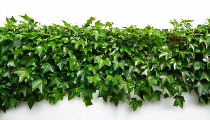 Obraz premium green ivy wall ascending verdant texture natural privacy botanical beauty on white background generative ai