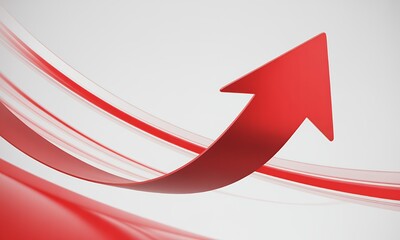 Red Arrow Pointing Up, Business Concept