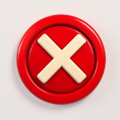 Obraz premium Red X Mark Icon A Visual Representation of Denial, Error, or Incorrectness.