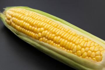 とうもろこし　黒背景