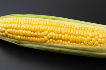 とうもろこし　黒背景