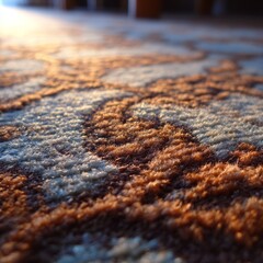 Fototapeta premium A carpet with a pattern of brown and white