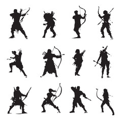 Arrow silhouette set, Black & White silhouette set