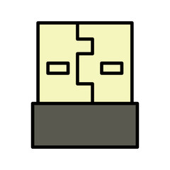 Usb colors icon on white background