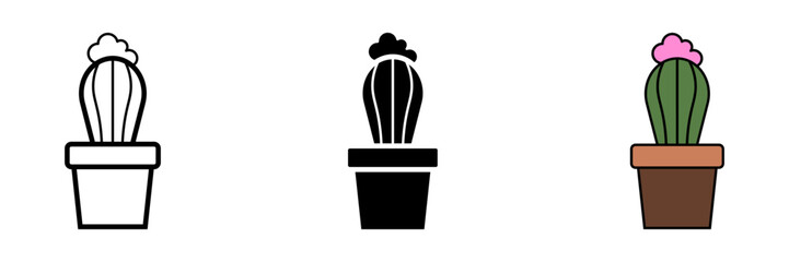 Houseplant set icon on white background