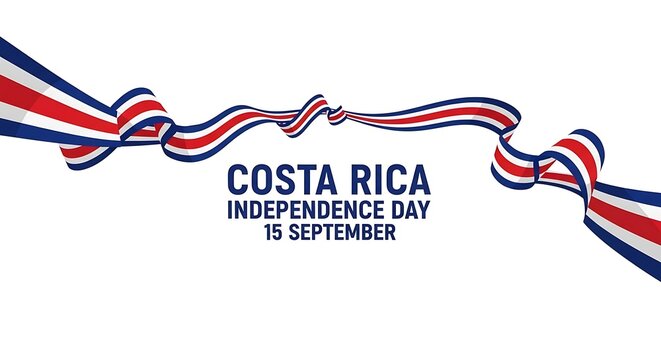 Costa Rica Independence Day: Dynamic Waving Flag Design, September 15th Celebration