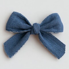A blue ribbon with a white trim