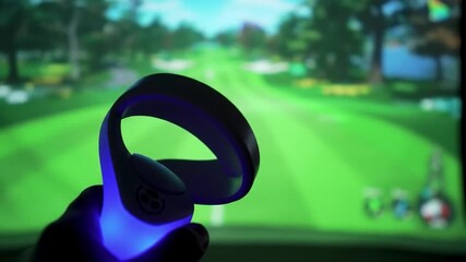 Virtual Reality Golf Game Immersive Gameplay Experience. - Powered by Adobe