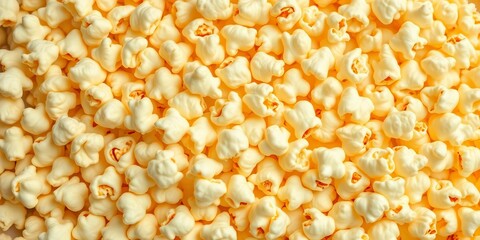 Golden kernels of freshly popped popcorn, lightly salted and buttery,  comfort food,   side dish